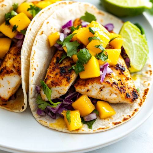 Blackened Fish Tacos with Mango Salsa 