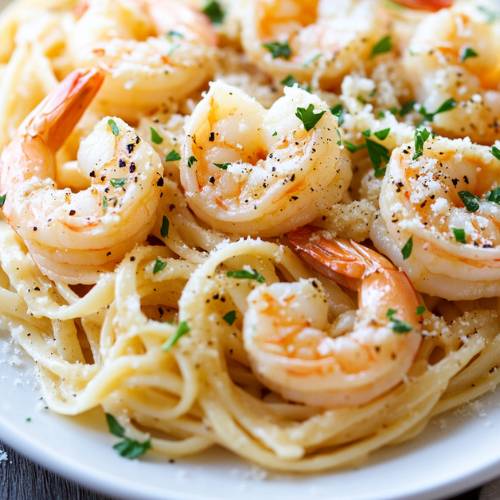 Creamy Shrimp Linguine Recipe (With Garlic)