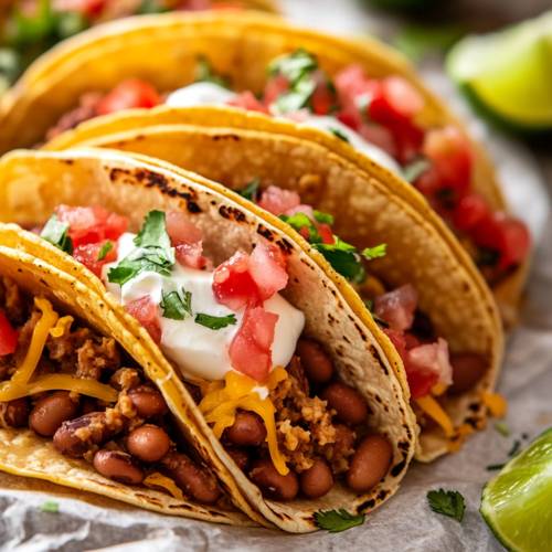 Crispy Bean and Cheese Tacos with Poblano Cream Sauce 