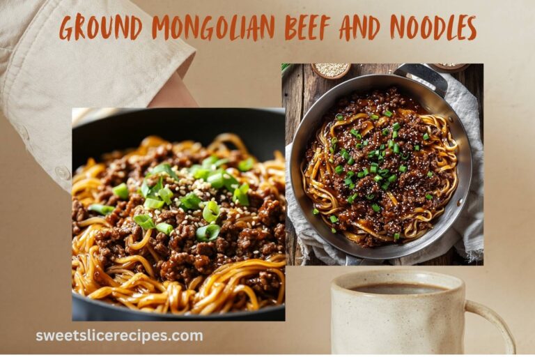 ground mongolian beef and noodles