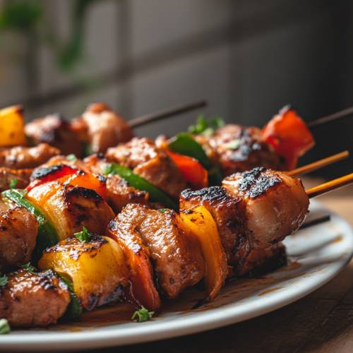Homemade Kabobs and Garlicky Sauce Recipe 
