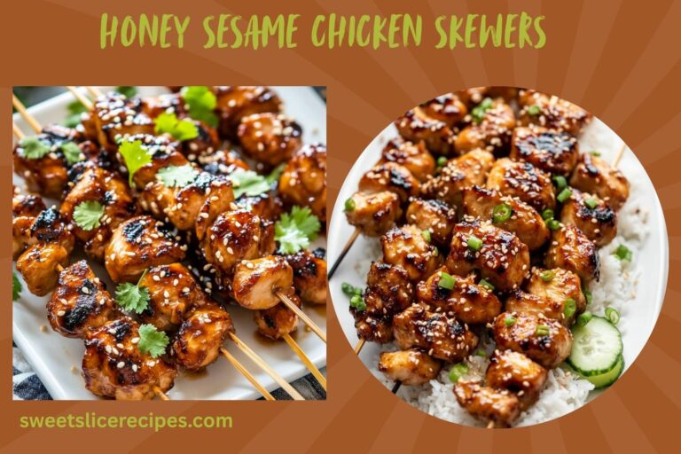 honey sesame chicken skewers