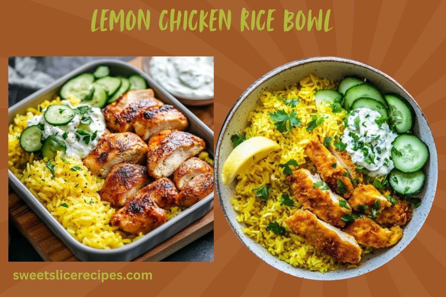 lemon chicken rice bowl
