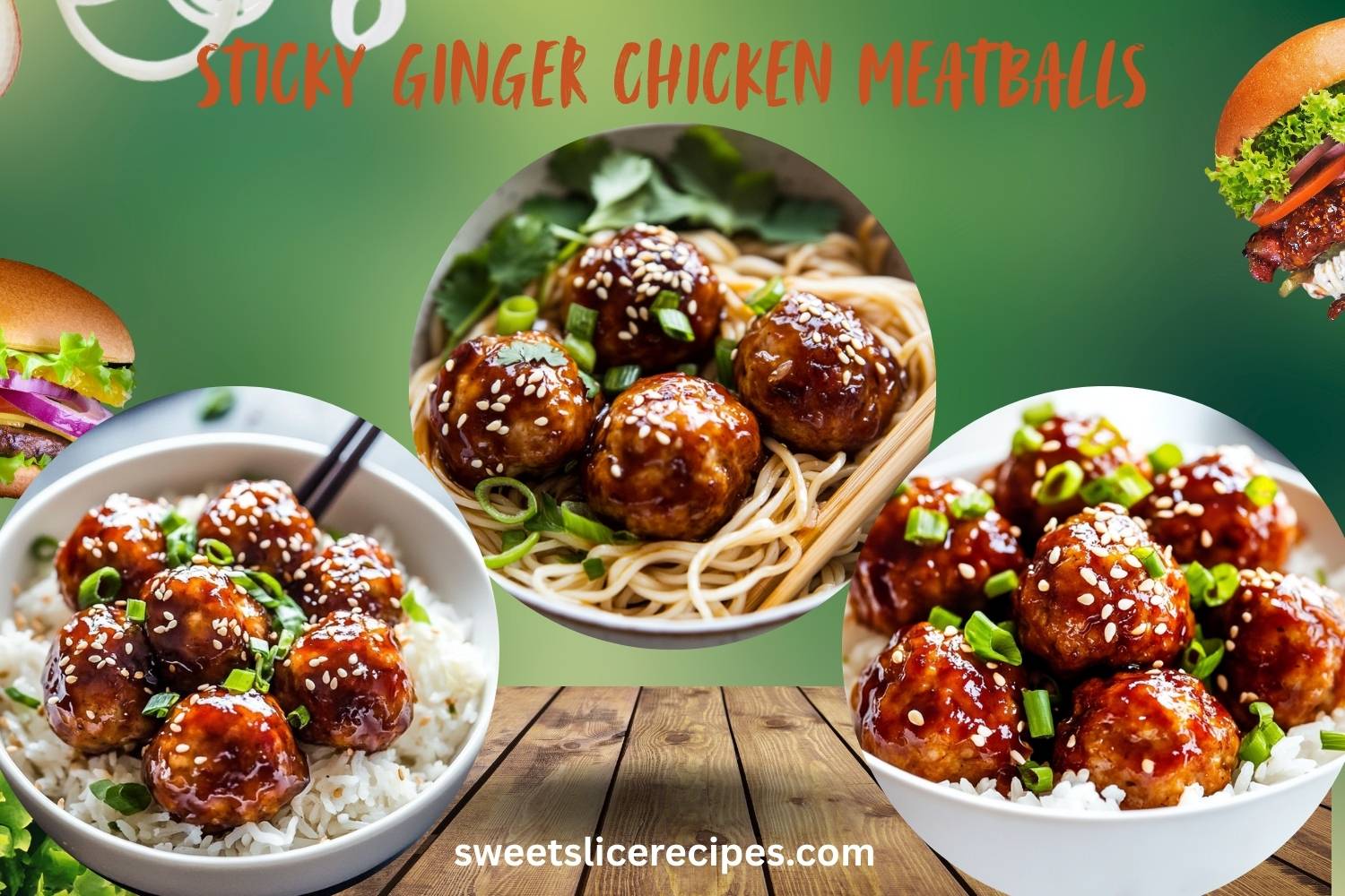sticky ginger chicken meatballs