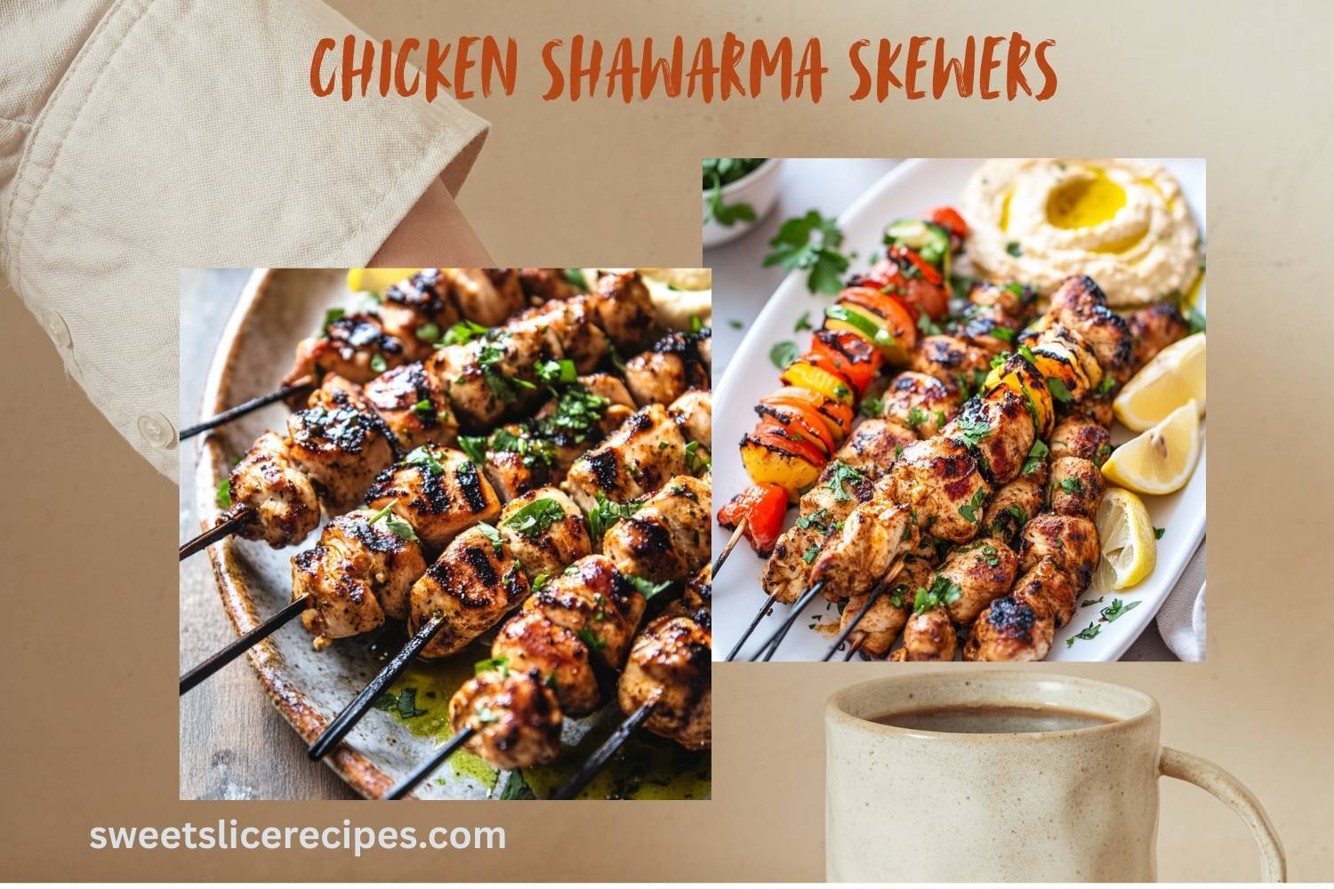 chicken shawarma skewers