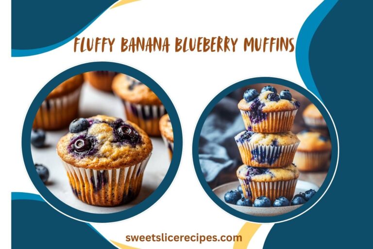 fluffy banana blueberry muffins