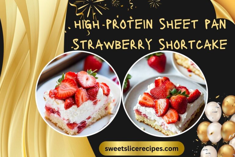 high protein sheet pan strawberry shortcake