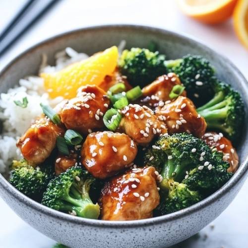 Saucy Orange Broccoli Chicken Bowls (Sweet, Tangy & Protein-Packed!)