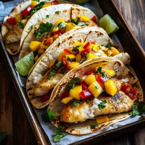 Sheet Pan Fish Tacos with Creamy High-Protein Avocado Sauce: A Quick and Delicious Dinner