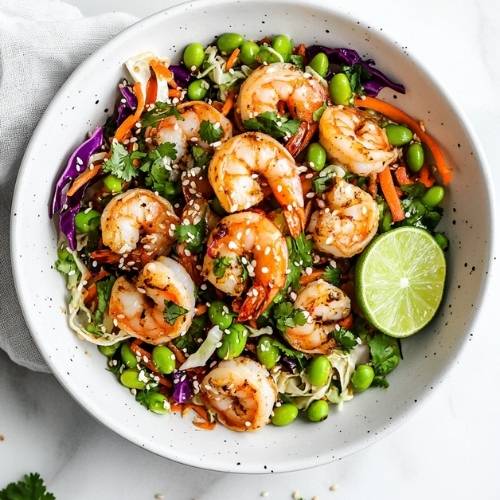 Thai Inspired Shrimp Salad with Creamy Peanut Ginger Dressing: A Fresh, Flavorful Twist