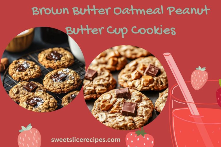 brown butter oatmeal peanut butter cup cookies