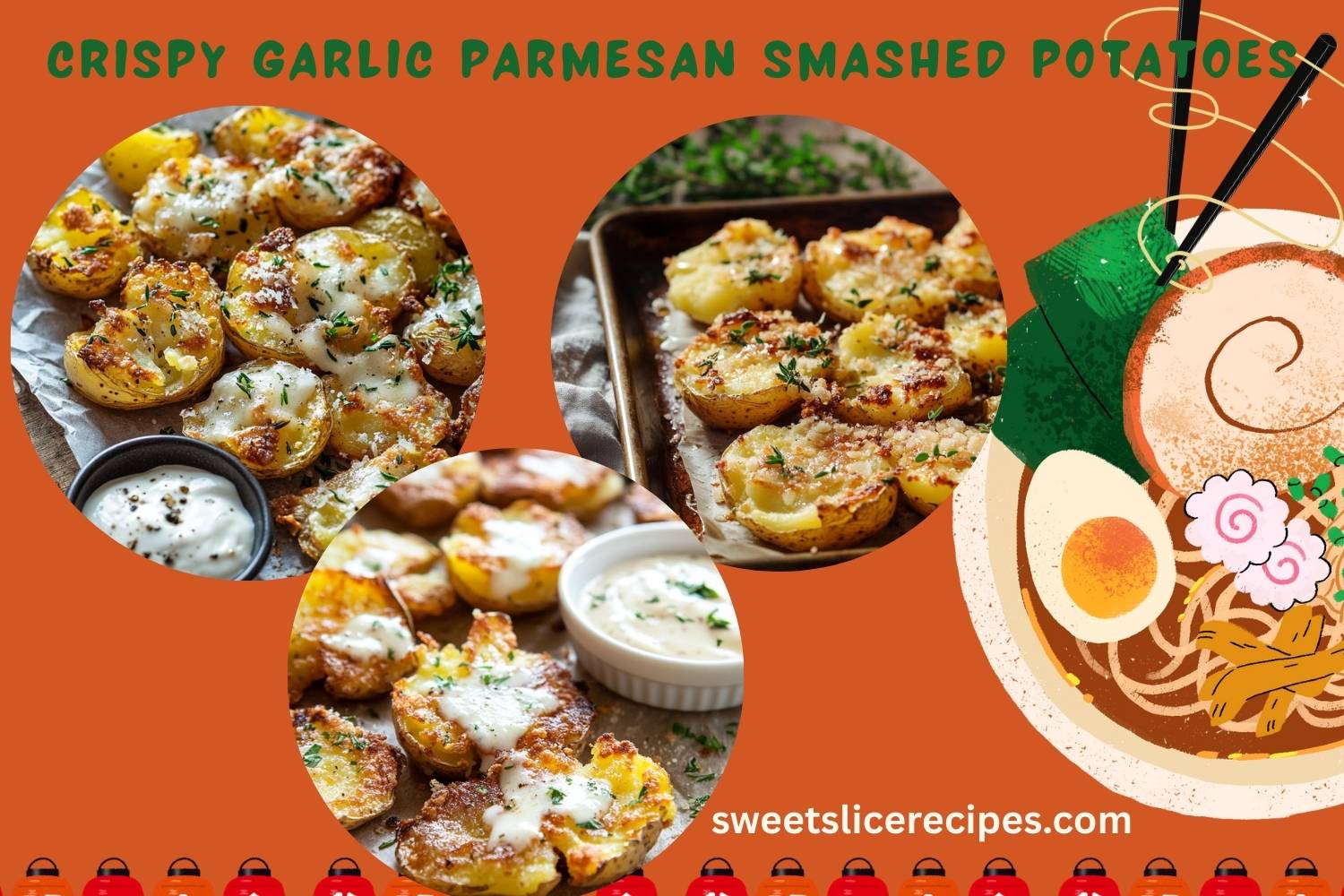 crispy garlic parmesan smashed potatoes