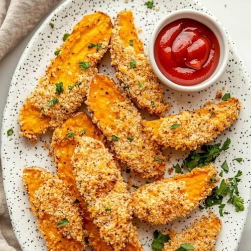 Crispy Garlic Parmesan Sweet Potatoes: The Lighter Twist You’ll Love