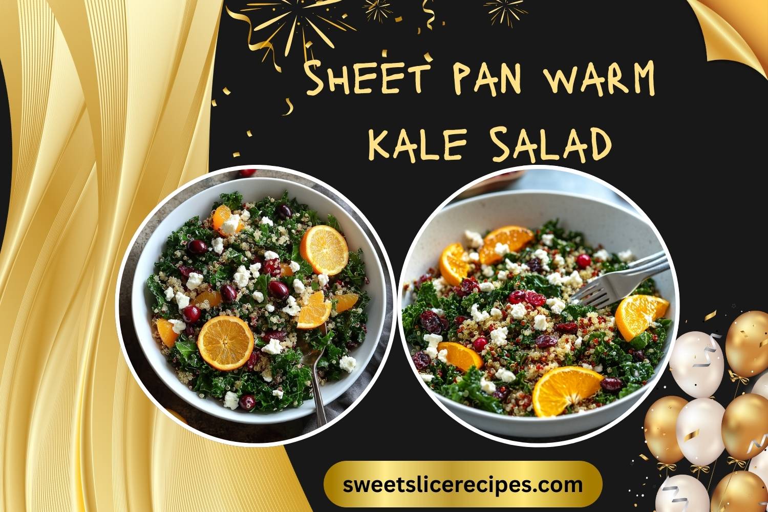 sheet pan warm kale salad