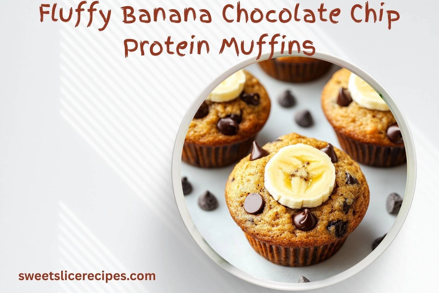 fluffy banana chocolate chip protein muffins