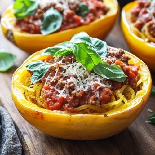 loaded spaghetti squash bowls
