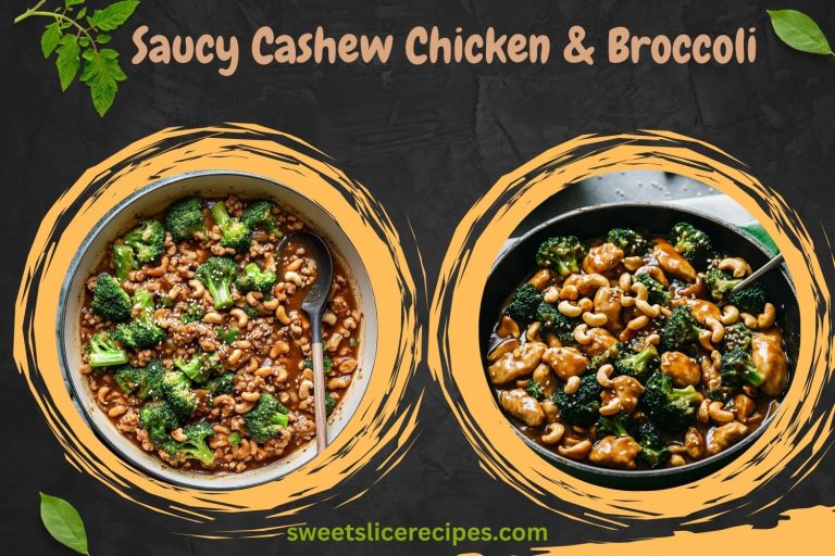 saucy cashew chicken and broccoli