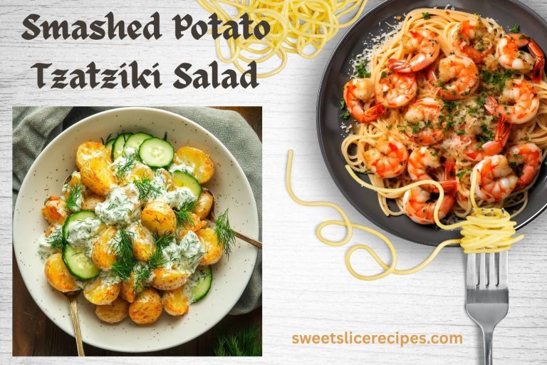 smashed potato tzatziki salad